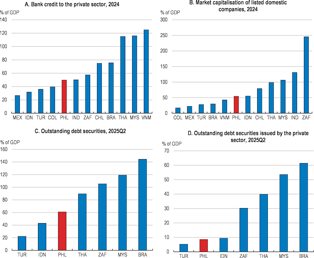 Comparison of Philippine financial-market indicators with other economies